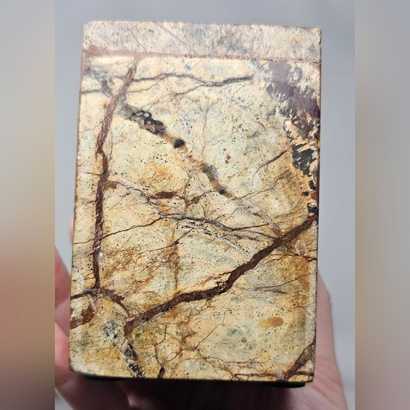 Genuine Marble Bathroom Vanity Brown Tan 2 Toothbrush/Toothpaste Holder - Picture 4 of 14